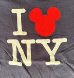 Anvil Youth Mickey Mouse I Love NY Navy Short Sleeve Shirt Size Large