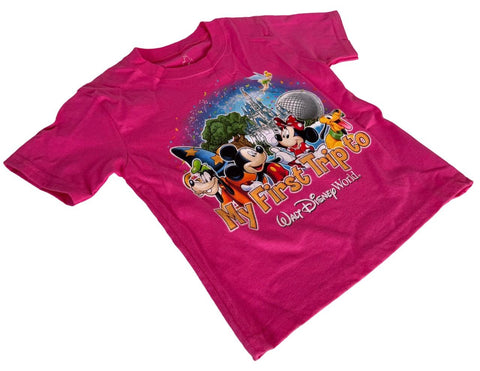 Disney Girls My First Trip To Walt Disney World Graphic Pink Shirt Size 4T