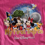Disney Girls My First Trip To Walt Disney World Graphic Pink Shirt Size 4T