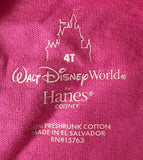 Disney Girls My First Trip To Walt Disney World Graphic Pink Shirt Size 4T