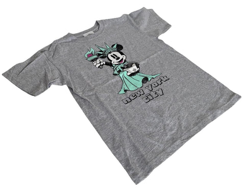 Disney Girl's Minnie Mouse Statue Of Liberty New York City Gray Shirt Size M