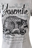 LAT Women's Yosemite National Park Masked Bandit Raccoon Gray Shirt Size Medium
