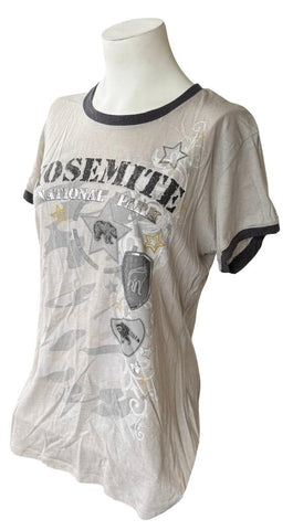 Pimatee Women's Yosemite National Park Animal Graphic Gray Shirt Size X-Large