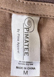 Pimatee Women's Yosemite National Park Flowers Graphic Brown Shirt Size Medium