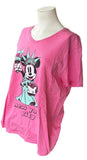 Hanes Women's Minnie Mouse Statue Of Liberty New York City Pink Shirt Size Large