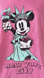 Hanes Women's Minnie Mouse Statue Of Liberty New York City Pink Shirt Size Large