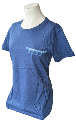 Disney Women's Mouse Ka Noers 2014 Canoe Team Graphic Blue Shirt Size Small