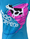 Universal Studios Women's Moo Happens Cow Tornado Graphic Blue Shirt Size Medium