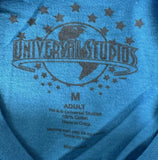 Universal Studios Women's Moo Happens Cow Tornado Graphic Blue Shirt Size Medium