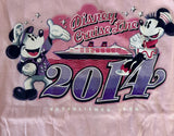 Disney Cruise Line Girls 2014 Mickey Mouse & Minnie Mouse Pink Shirt Size Medium