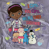 Disney Girls Doc McStuffins I Care You Care We All Care Together Shirt Size 3T