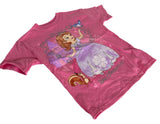 Disney Girls Princess Sofia The First Graphic Pink Short Sleeve Shirt Size XS