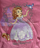 Disney Girls Princess Sofia The First Graphic Pink Short Sleeve Shirt Size XS