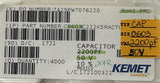 Reel of 3901 Kemet C0603C222K5RACTU Multilayer Ceramic Capacitor 2200pF 50V