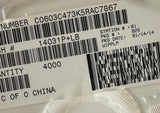 Reel of 4000 Kemet C0603C473K5RACTU Multilayer Ceramic Capacitor 0.047 µF 50 V