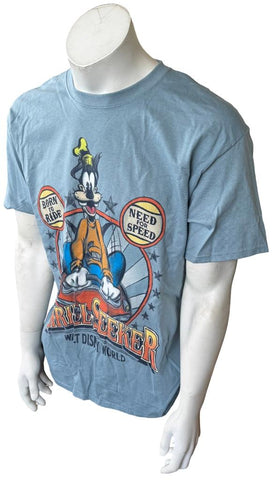 Hanes Men's Walt Disney World Goofy Thrill Seeker Graphic Gray Shirt Size Large