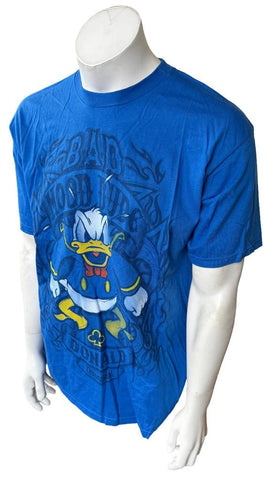 Alstyle Men's Disneyland Donald Duck Bad Mood Dude Blue Shirt Size Large