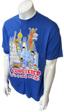 Disney Men's I Conquered It's A Small World Graphic Blue Shirt Size Large