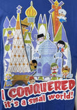 Disney Men's I Conquered It's A Small World Graphic Blue Shirt Size Large