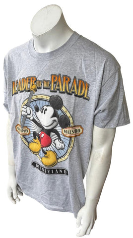 Disney Men's Mickey Mouse Leader Of The Parade Graphic Gray Shirt Size X-Large