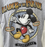 Disney Men's Mickey Mouse Leader Of The Parade Graphic Gray Shirt Size X-Large