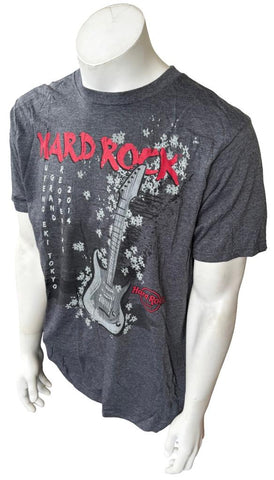 Hard Rock Cafe Men's Uyeno Eki Tokyo Grand Reopening 2014 Gray Shirt Size Large