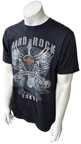 Hard Rock Cafe Men's Tokyo 30 Years Of Rock-N-Roll Black Shirt Size Large