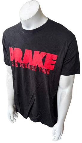 Drake Men's Club Paradise Tour Black Short Sleeve Shirt Size Large