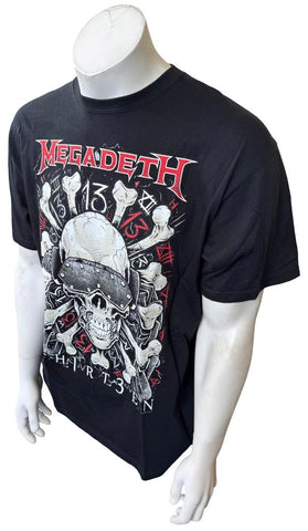 Anvil Men's Megadeth Thirteen 2012 Tour Black Short Sleeve Shirt Size Large