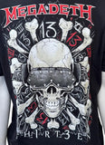 Anvil Men's Megadeth Thirteen 2012 Tour Black Short Sleeve Shirt Size Large