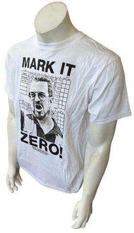 Anvil Men's The Big Lebowski Mark It Zero White Short Sleeve Shirt Size Medium