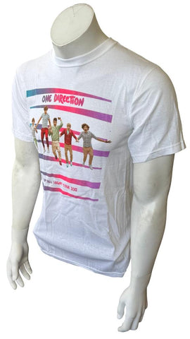 Anvil Men's One Direction Up All Night Tour 2012 Graphic White Shirt Size Small