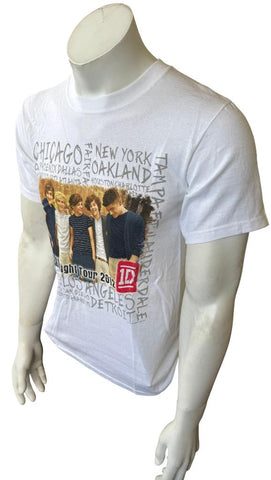 Anvil Men's One Direction Up All Night Tour 2012 Graphic White Shirt Size S