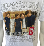 Anvil Men's One Direction Up All Night Tour 2012 Graphic White Shirt Size S