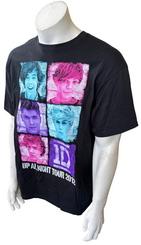 Anvil Men's One Direction Up All Night Tour 2012 Graphic Black Shirt Size Large