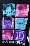 Anvil Men's One Direction Up All Night Tour 2012 Graphic Black Shirt Size Large