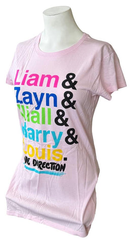 Cotton Heritage Women's One Direction Graphic Pink Short Sleeve Shirt Size Large