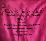 Cool Chicks Club Women's Cool Chicks Sip Graphic Pink Shirt Size Large