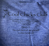 Cool Chicks Club Women's Cool Chicks Run Graphic Blue Shirt Size Large