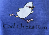 Cool Chicks Club Women's Cool Chicks Run Graphic Blue Shirt Size Large