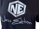 Bella Women's New Edition Band Logo Graphic Black Short Sleeve Shirt Size XL