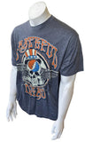 Zion Men's Grateful Dead American Skull Gray Short Sleeve Shirt Size X-Large