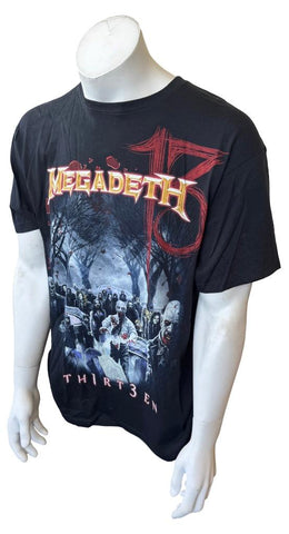 Anvil Men's Megadeth Thirteen Tour Zombies Graphic Short Sleeve Shirt Size Large