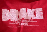 Drake Men's Graphic Red Short Sleeve Shirt Size Large