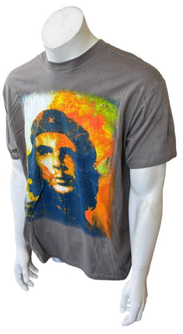 All The Rage Men's Che Guevara Graphic Gray Short Sleeve Shirt Size Large