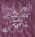 Bella Women's Brew Thru Outer Banks Graphic Purple Short Sleeve Shirt Size Large