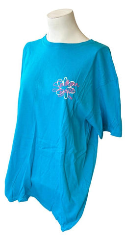 Southern Belle Women's Believe in Miracles Blue Short Sleeve Shirt Size Large