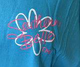 Southern Belle Women's Believe in Miracles Blue Short Sleeve Shirt Size Large