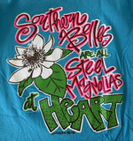 Anvil Women's Southern Belles Are All Steel Magnolias At Heart Shirt Size Small