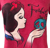 Disney Women's Snow White Forbidden Apple Graphic Red Short Sleeve Shirt Size M